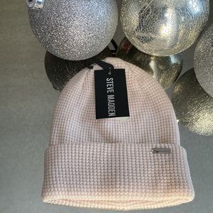 Steve Madden Pink Waffle Beanie